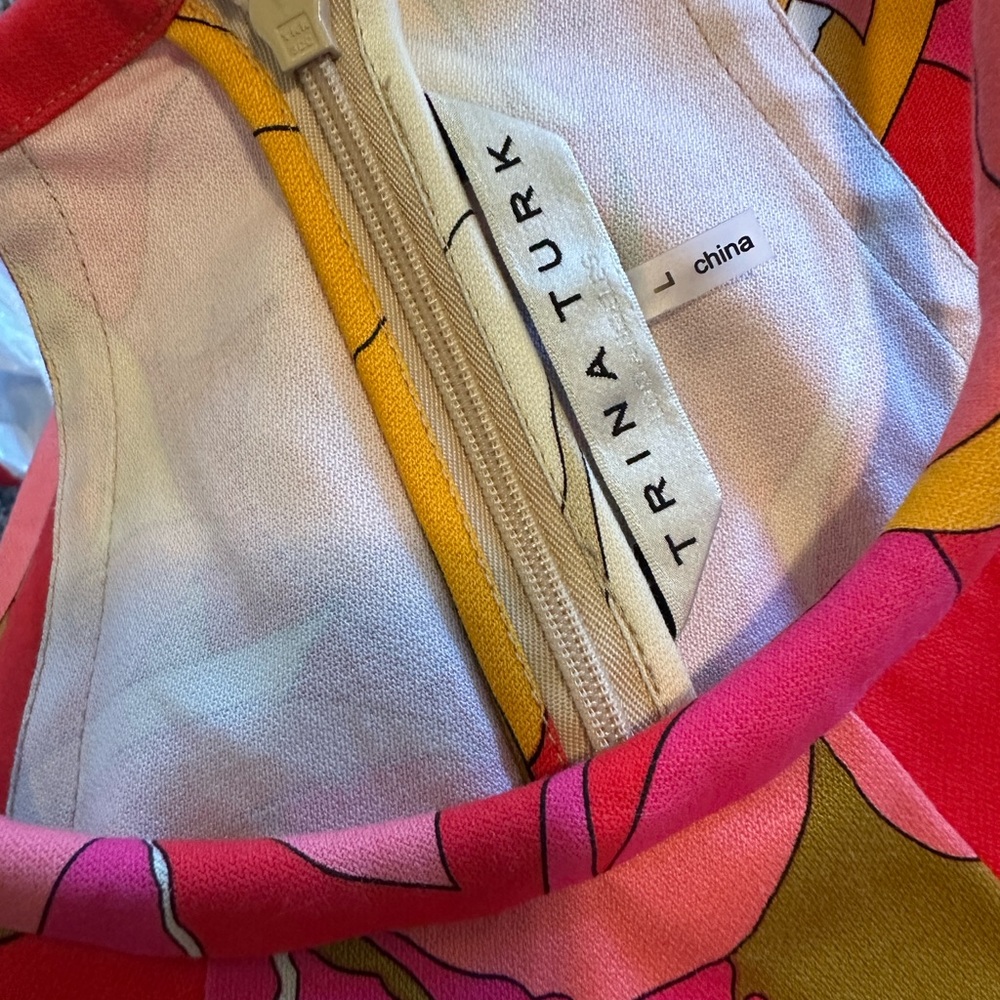 NWOT Trina Turk Pink and Yellow Floral Top Retail $248 - Picture 2 of 8